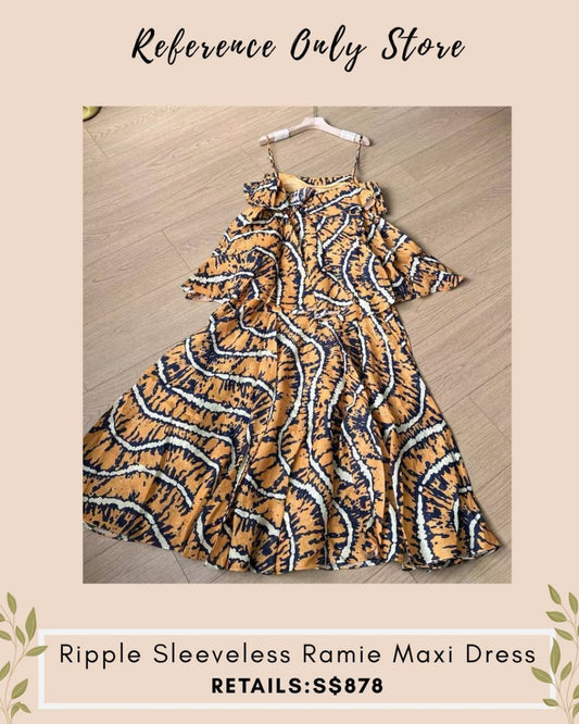 AM Ripple sleeveless ramie maxi dress