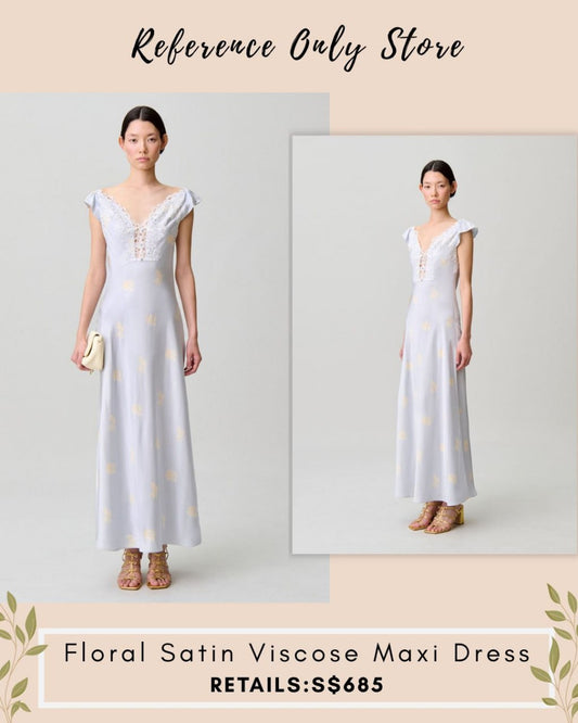 CP Floral Satin viscose maxi dress