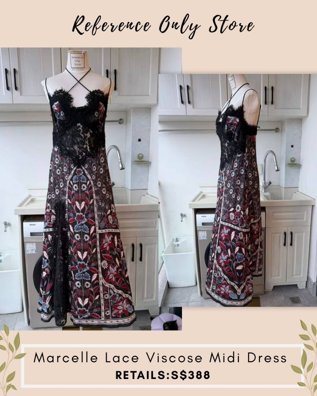 FR Marcelle lace viscose midi dress