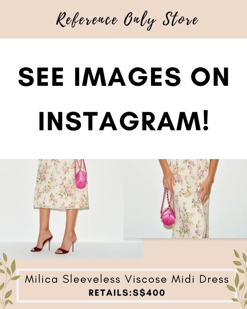 Ref Milica Floral sleeveless viscose midi dress