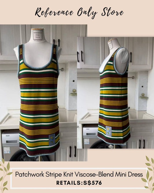 AM Patchwork Stripe knit vicose blend mini dress