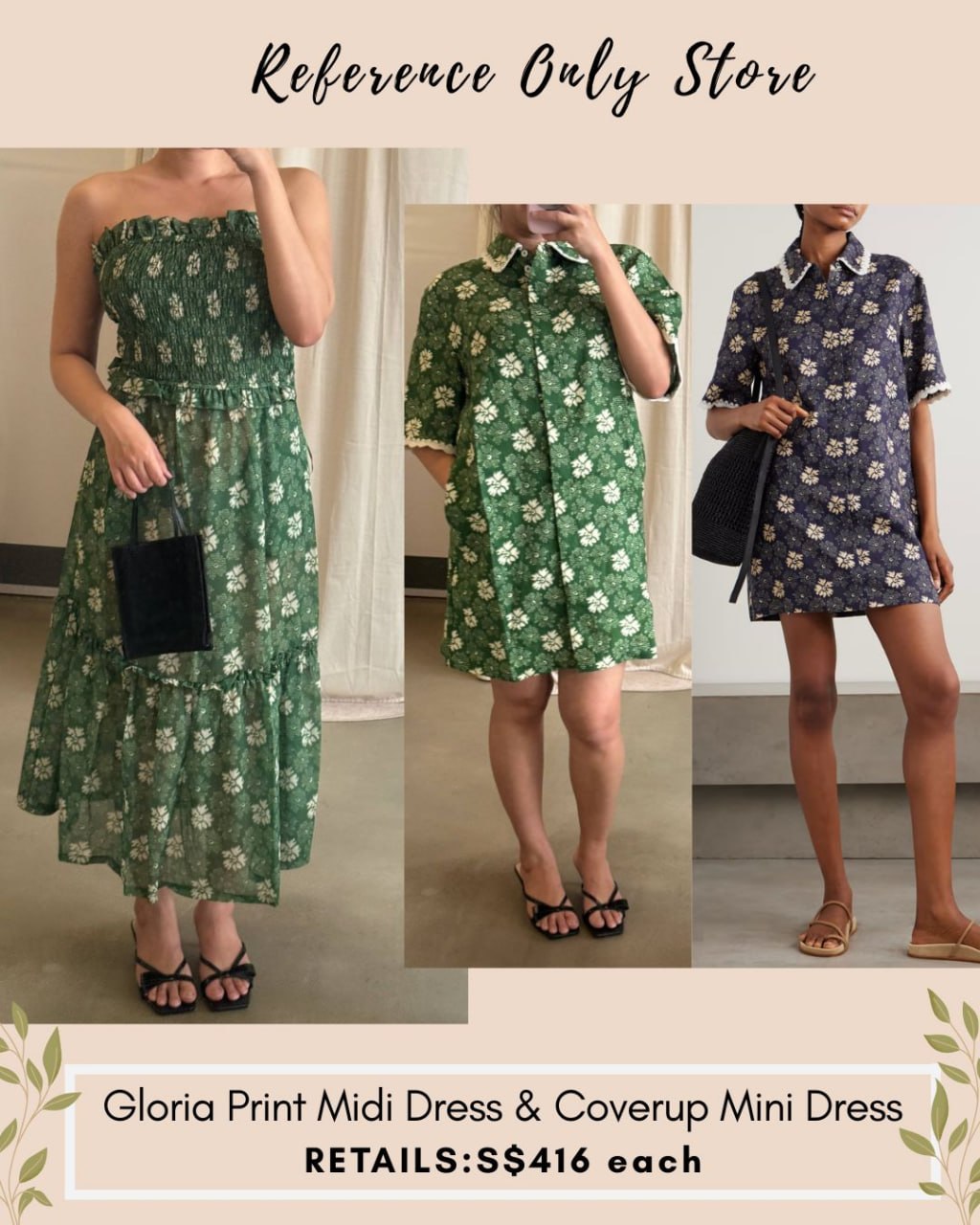 SE Gloria print midi dress and coverup mini dress