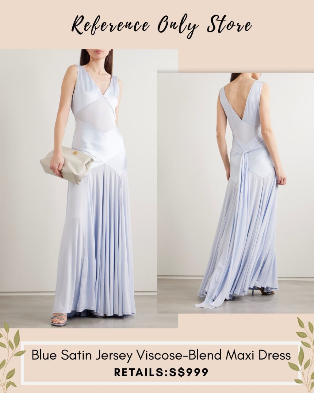 SP Blue satin jersey viscose blend maxi dress