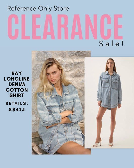 Clearance! AJ Ray longline denim cotton shirt