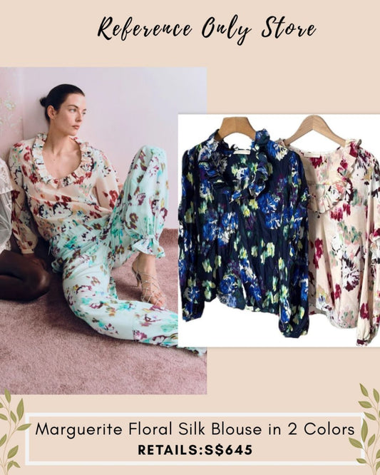 UJ Marguerite floral silk blouse in 2 colors