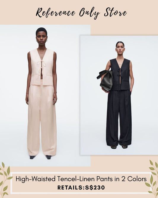 CO High waisted tencel linen pants in 2 colors
