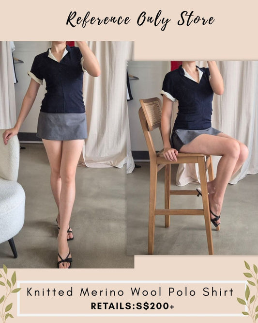 Edi knitted merino wool 2 piece look polo shirt