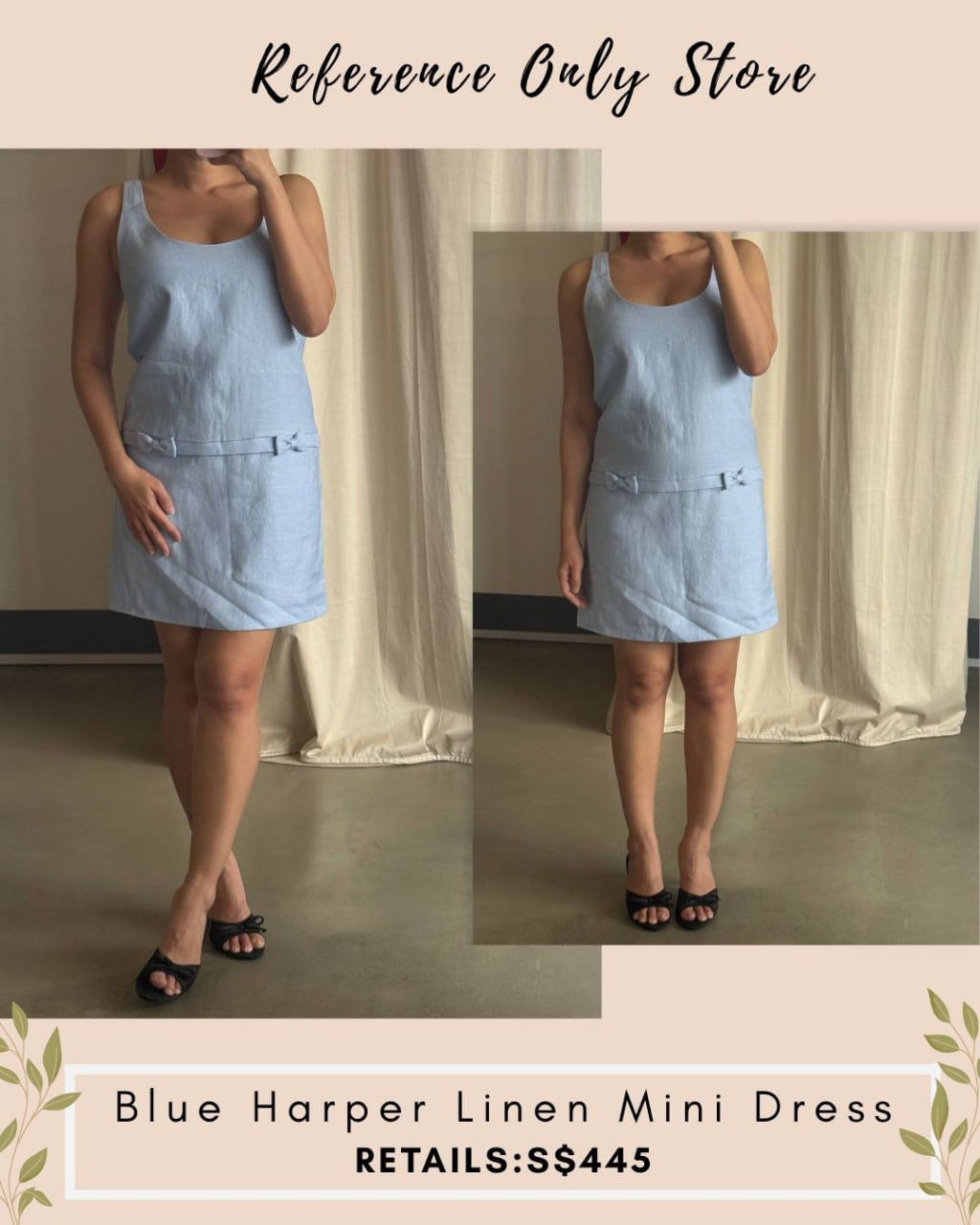PSS Blue harper linen mini dress