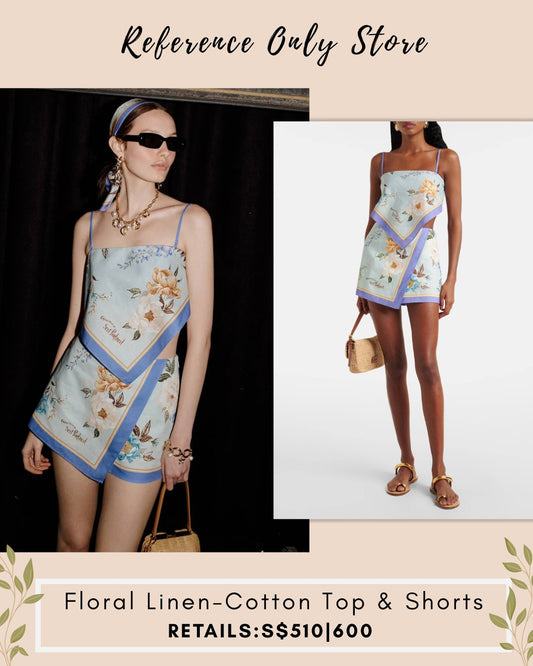 SP Floral linen cotton top and shorts