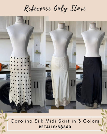 Ref Caroline silk midi skirt in 3 colors