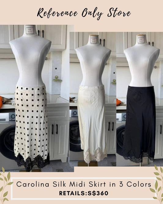 Ref Caroline silk midi skirt in 3 colors