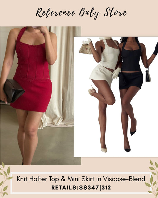 MP Knit halter top and mini skirt and viscose blend