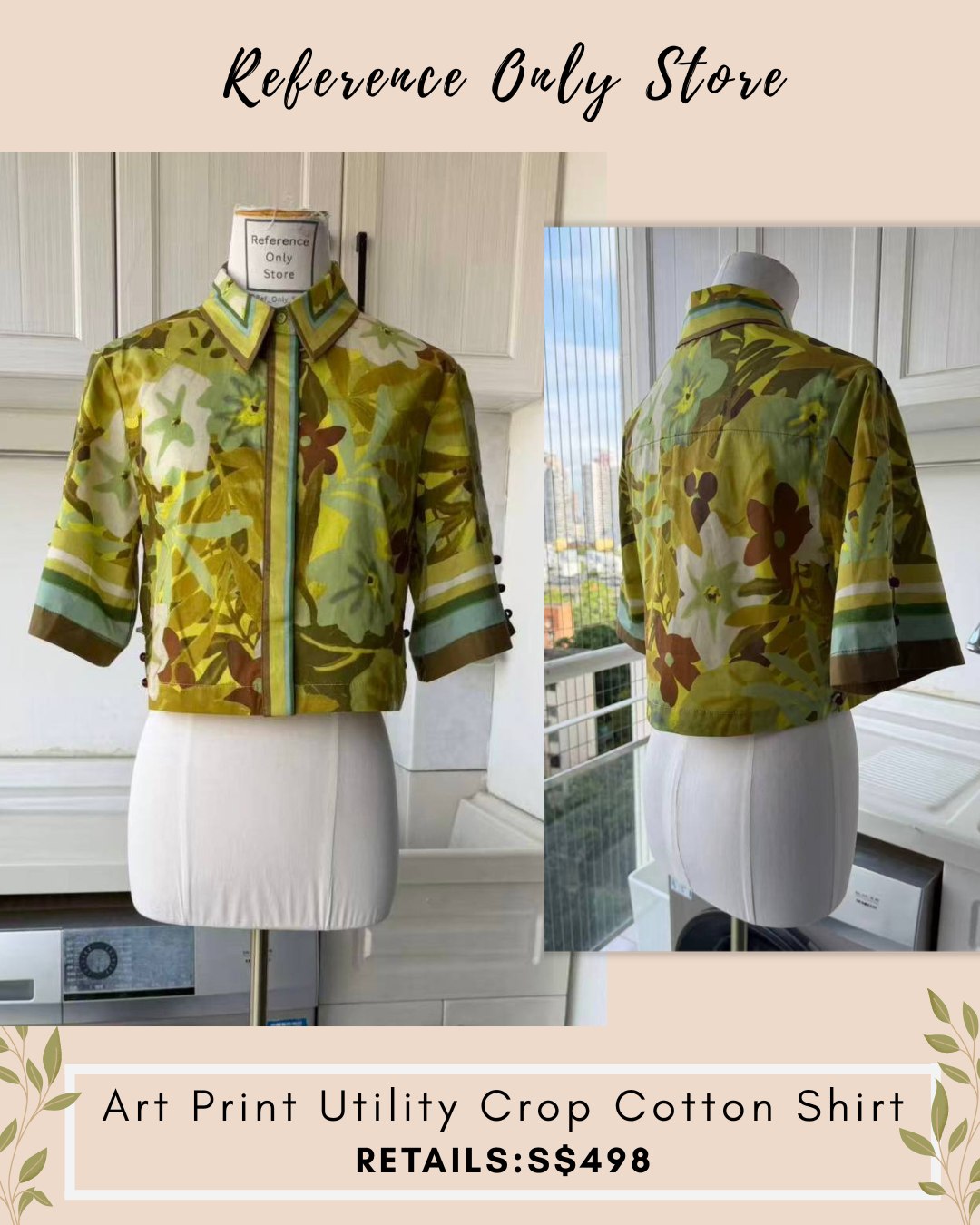 AM Art pront utility crop cotton shirt