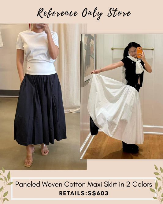 RL Paneled woven cotton maxi skirt in 2 colors