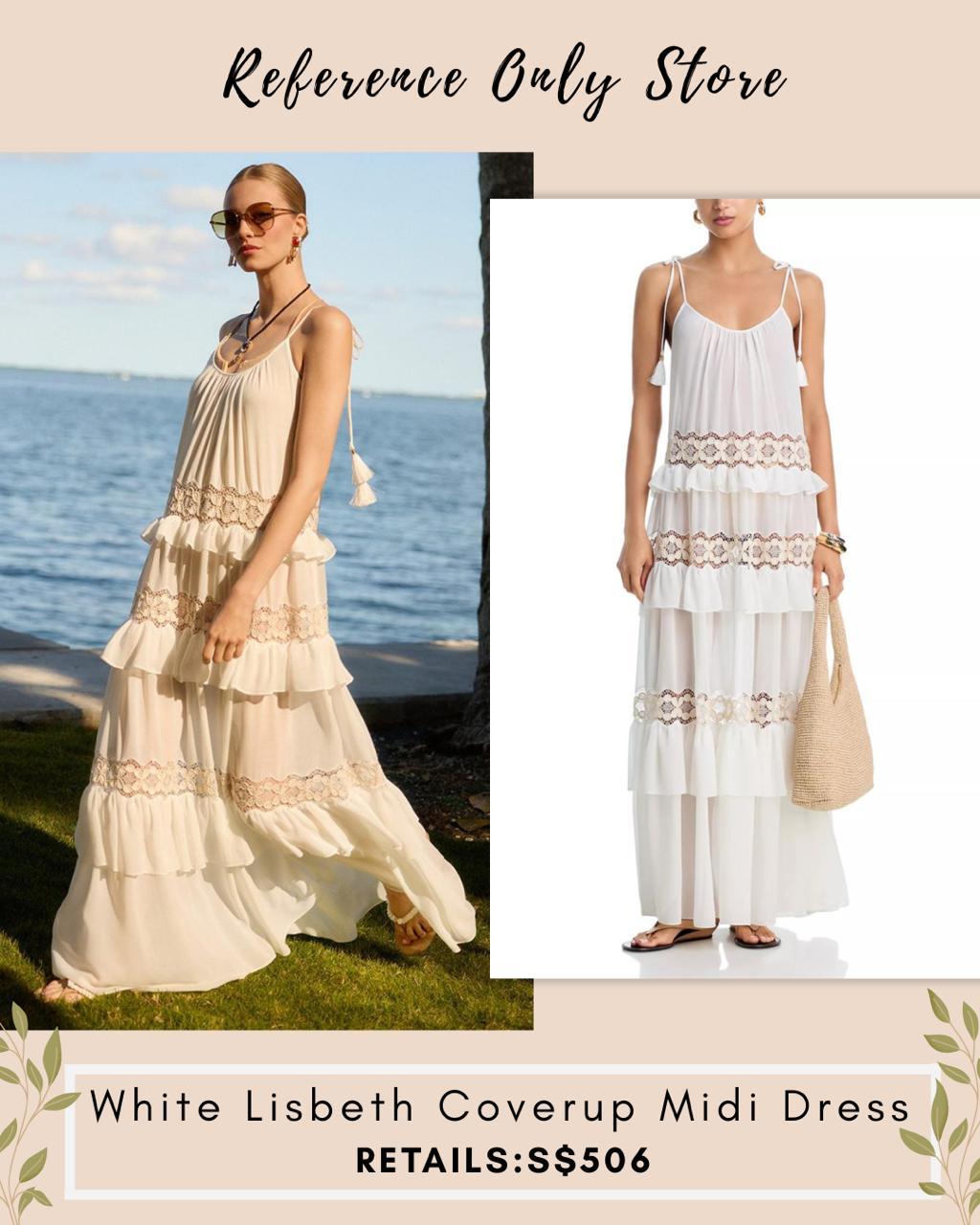 RB White lisbeth coverup midi dress
