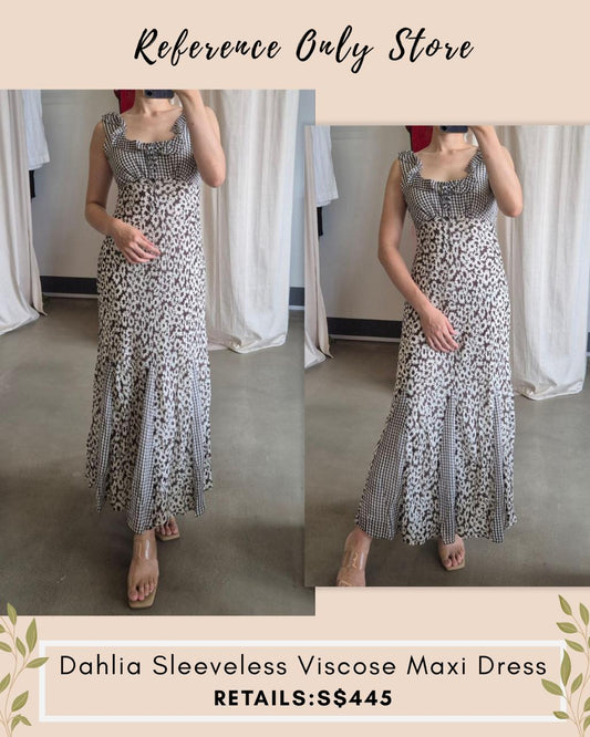 RLS Dahlia sleeveless black floral maxi dress