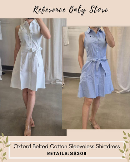 RL Oxford belted cotton sleeveless dress