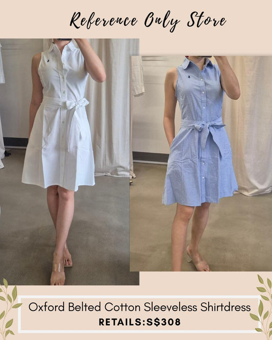 RL Oxford belted cotton sleeveless dress
