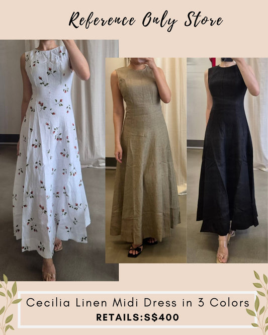 Ref Cecilia linen midi dress in 3 colors