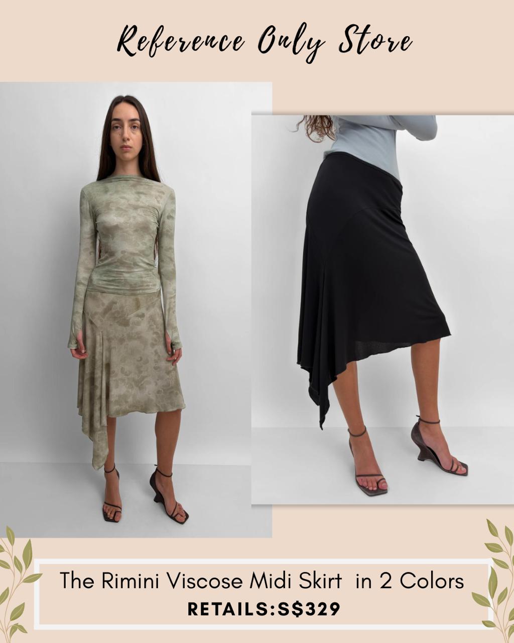 RJ Rimini viscose midi skirt in 2 colors
