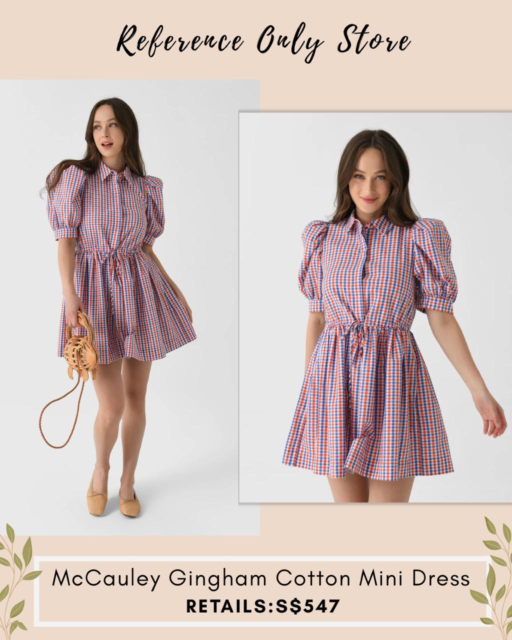 HB mccauley gingham cotton mini dress