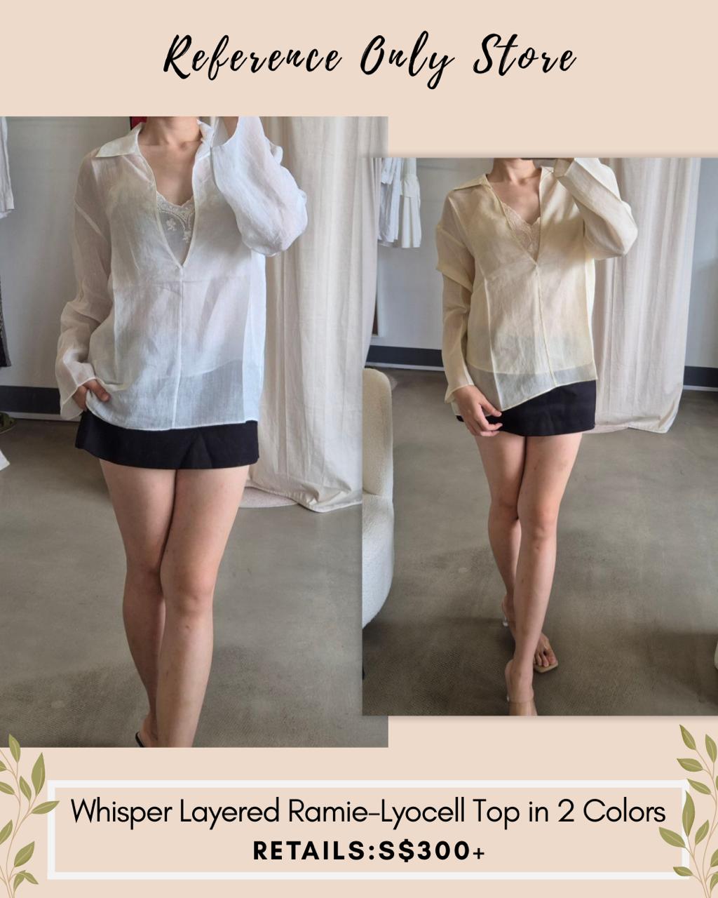 EDI Whisper layered 2 piece top in ramie lyocell