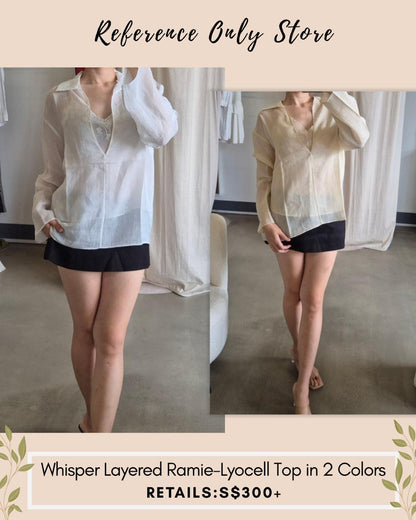 EDI Whisper layered 2 piece top in ramie lyocell