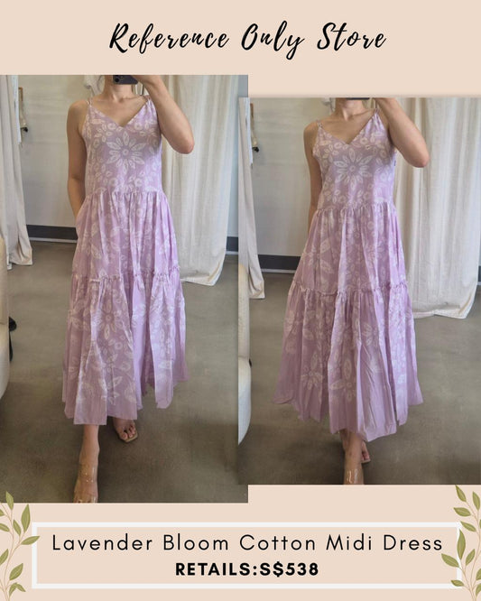 SE X EDI Lavender bloom cotton midi dress