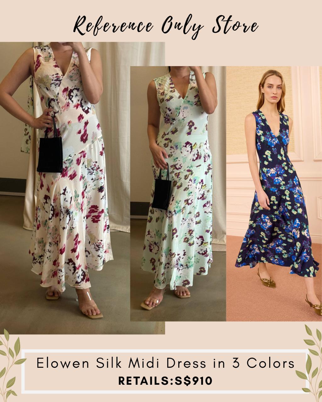 UJ Elowen silk midi dress in 3 colors