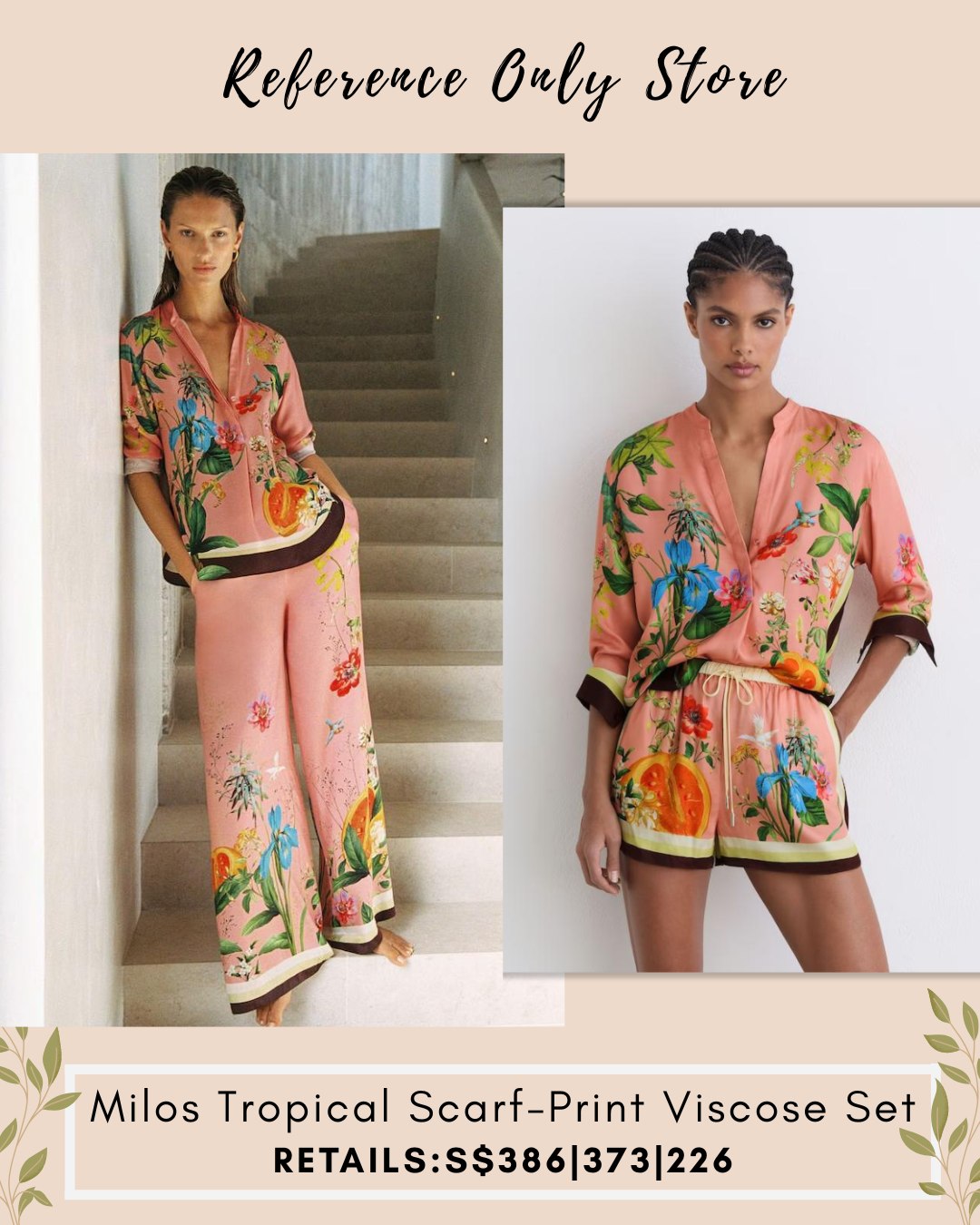 RS Milos Tropical scarf viscose set