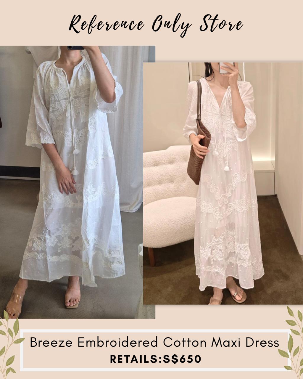 SE X EDI Breeze embroidered cotton maxi dress