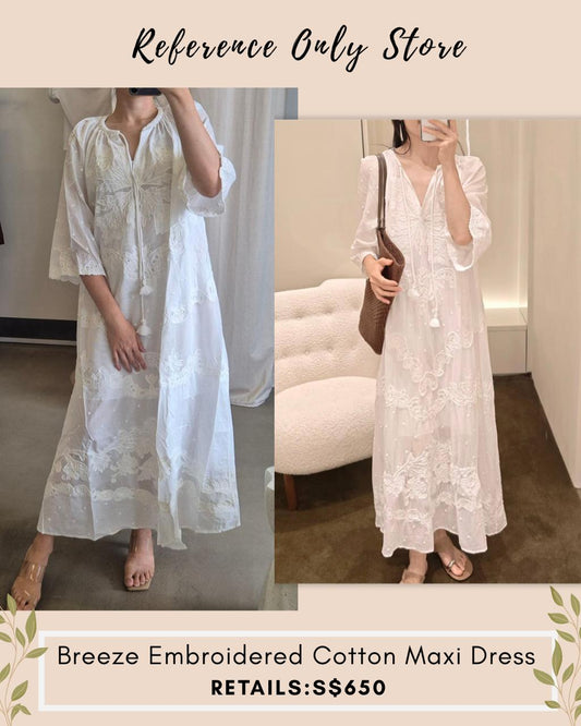 SE X EDI Breeze embroidered cotton maxi dress