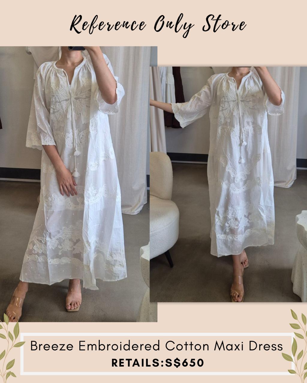 SE X EDI Breeze embroidered cotton maxi dress