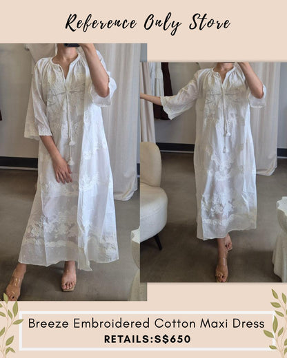 SE X EDI Breeze embroidered cotton maxi dress