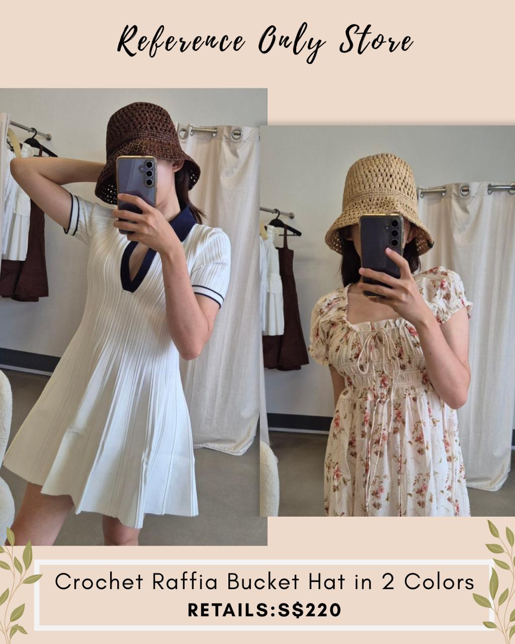 MJ Crochet raffia hat in 2 colors