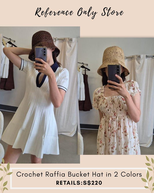 MJ Crochet raffia hat in 2 colors