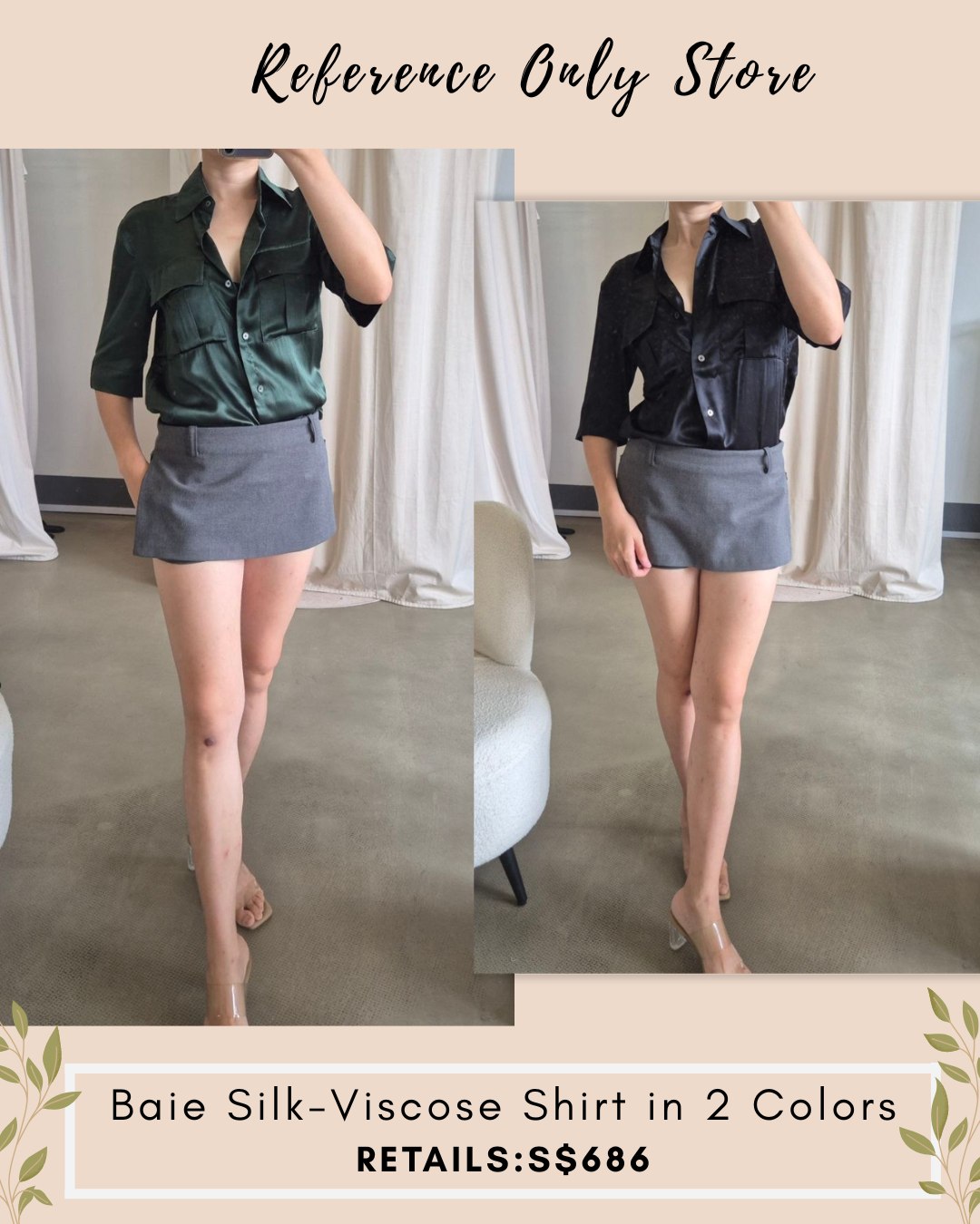 LB Baie silk viscose shirt in 2 colors