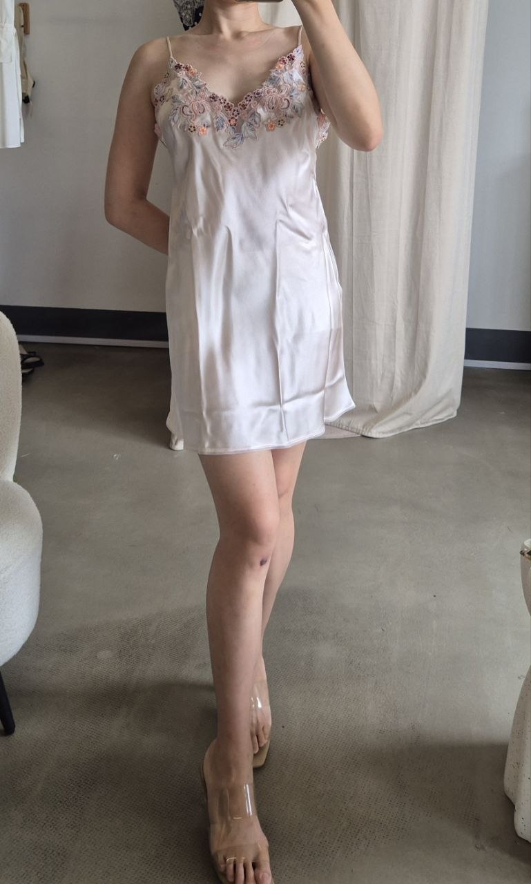 LP Silk mini dress with lace details