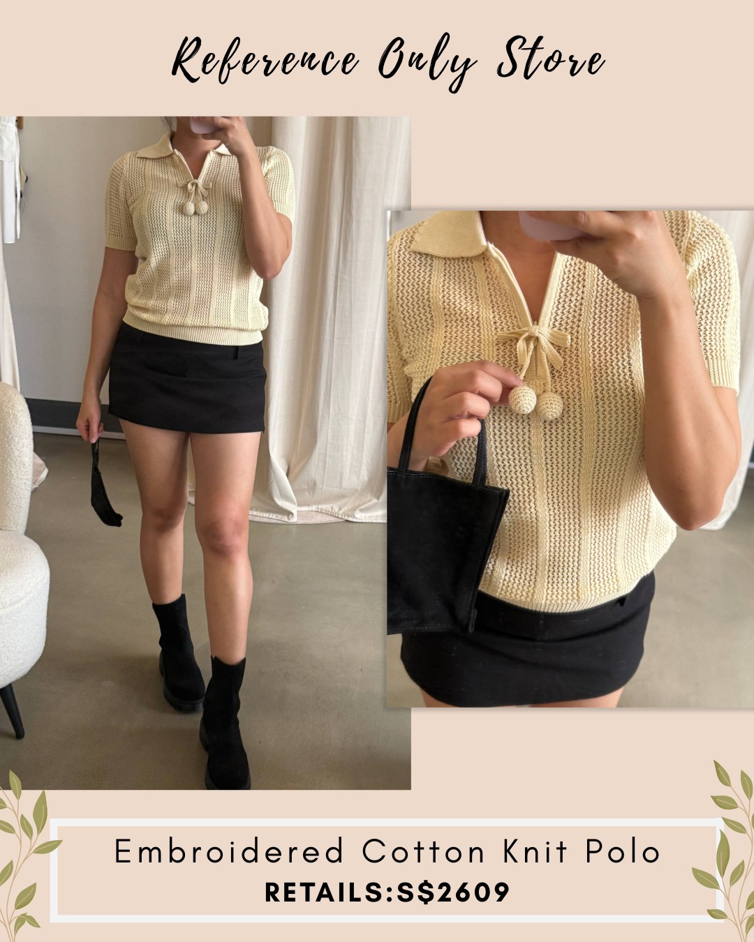 VL embroidered knit top