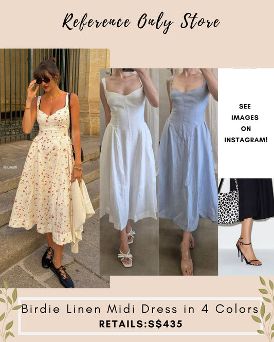 4 colors ! Ref birdie Linen Midi Dress