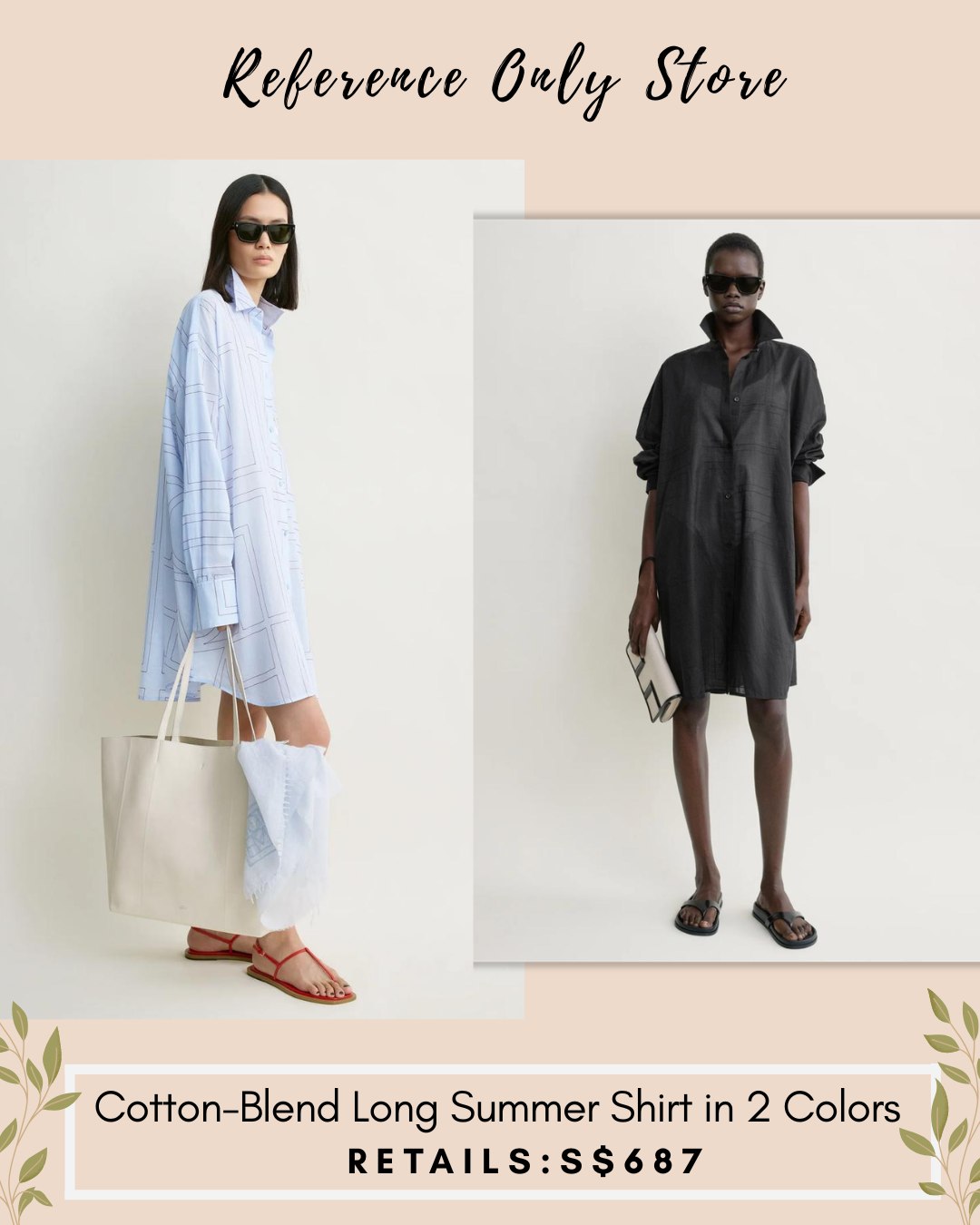 Tot button blend long summer shirt in 2 colors