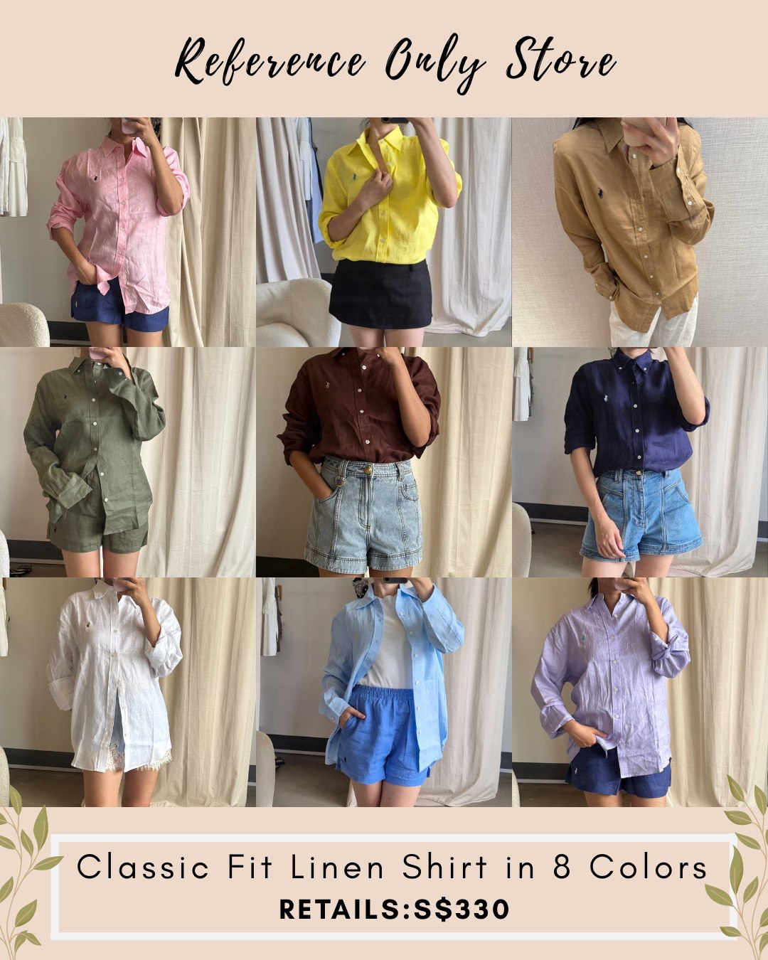 RL Classic fit linen shirt in 9 colors