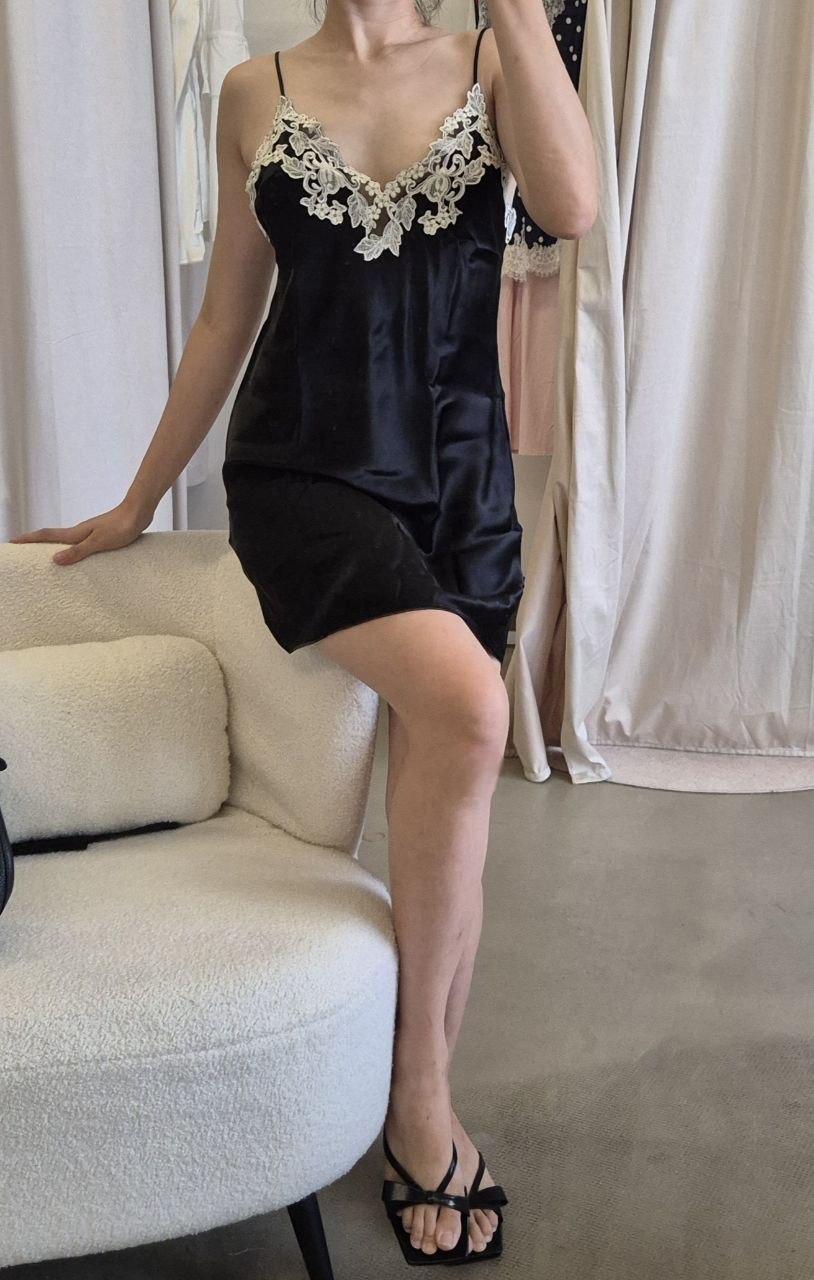 LP Silk mini dress with lace details