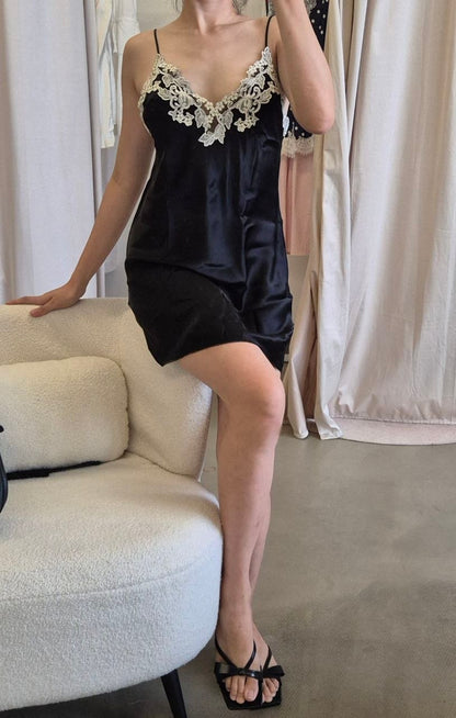 LP Silk mini dress with lace details