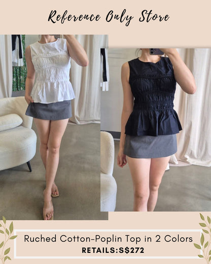 MC Ruched cotton poplin top