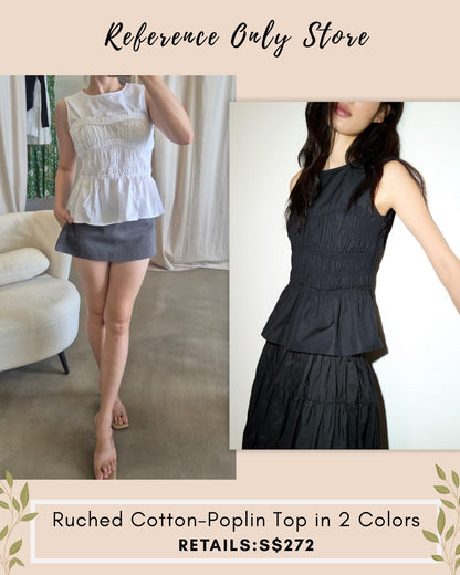 MC Ruched cotton poplin top