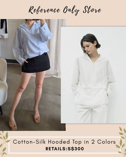 Edi Cotton silk hooded top