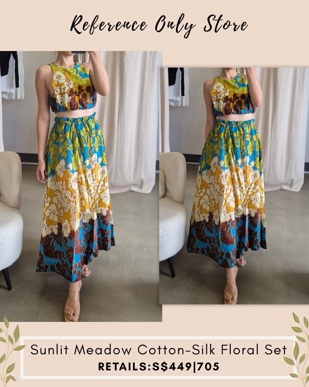 AM Sunlit meadow silk cotton floral set