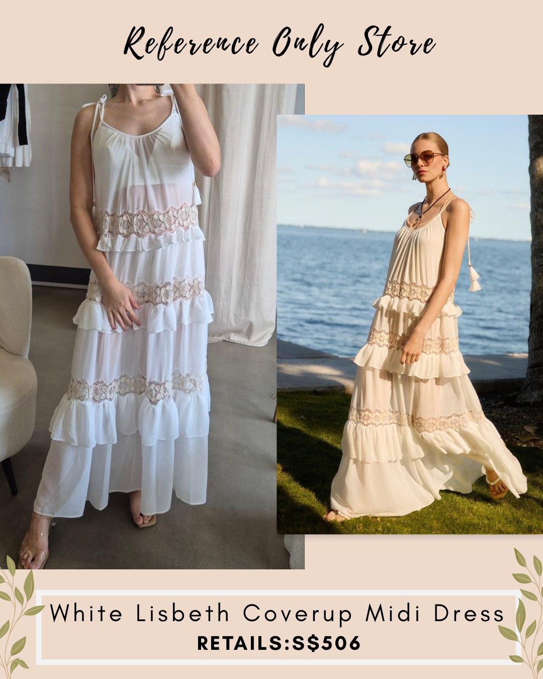 RB White lisbeth coverup midi dress