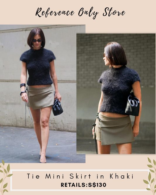 NV Tie Mini skirt in khaki